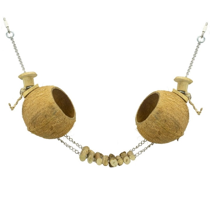 Pod de cocos pentru papagali mici si medii, Greenwood, 80cm