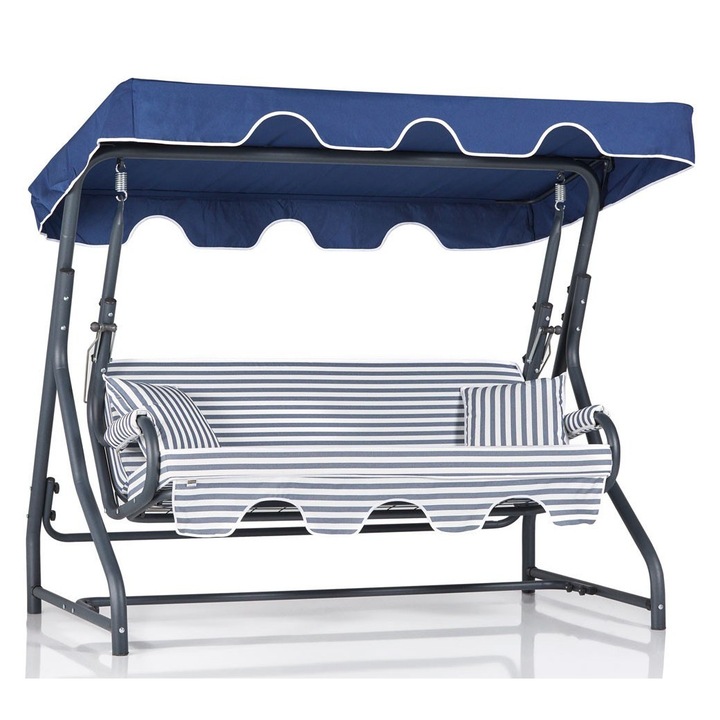 Leagan triplu pentru gradina, Floriane Garden, 240 kg capacitate, 200x165x110cm, perne detasabile