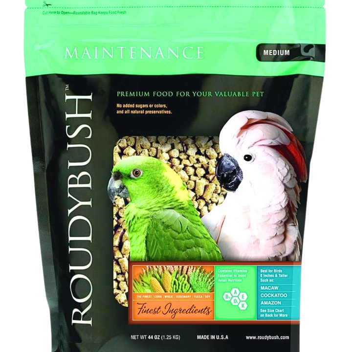 Hrana papagali mari Roudybush Maintenance Medium, 11% proteina, 6% grasime, 0.628kg