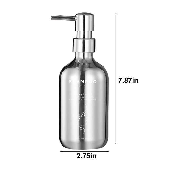 Dispenser sampon si balsam 500ml plastic cu pompa si etichete, transparent