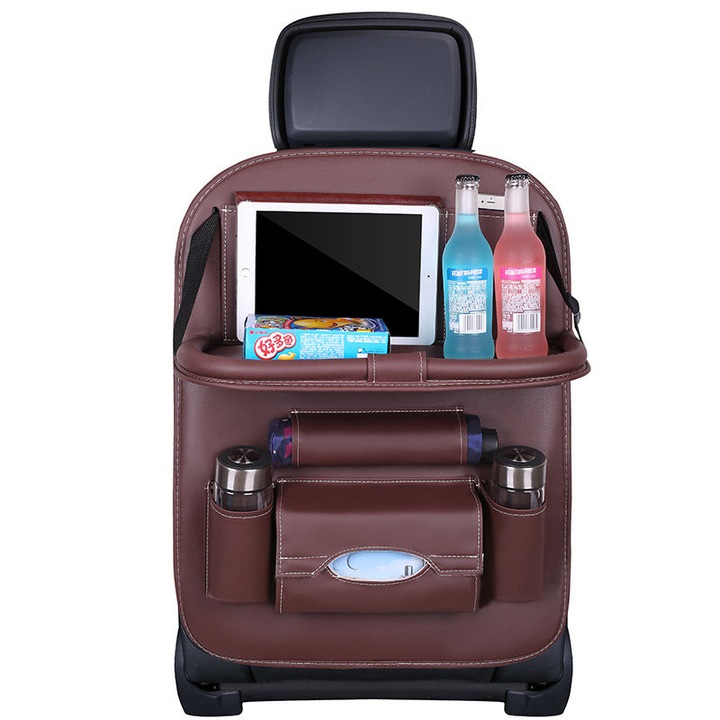 Organizer auto Hurtel, cu suport pentru tableta, polca, 15kg, brown