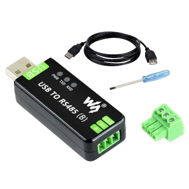 USB RS485 конверторен модул, индустриален, двупосочен, с множество защити, 7x3x2см