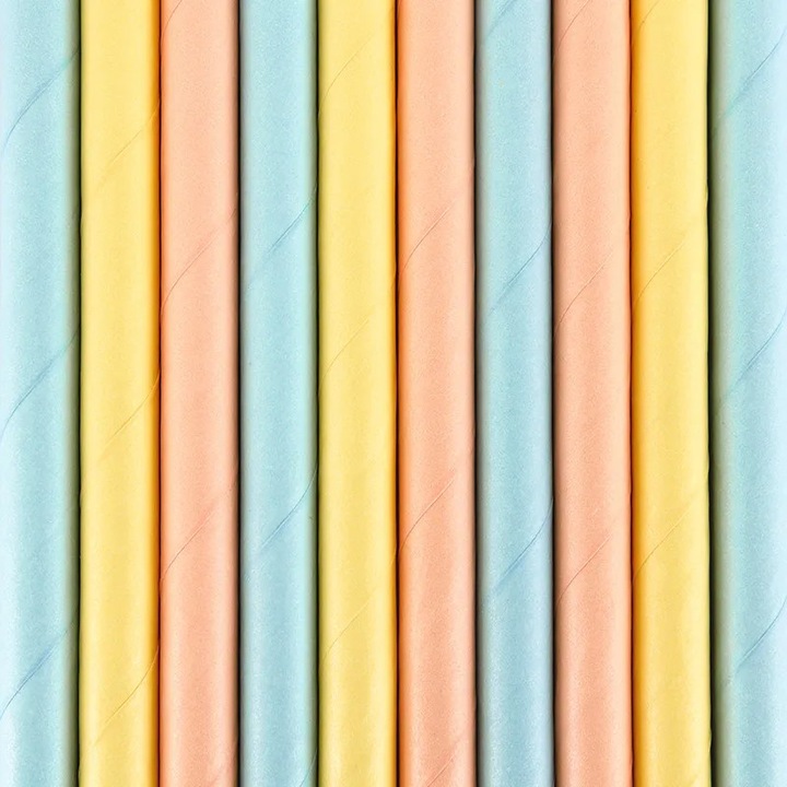 Paie din hartie PartyDeco, Summer time, set 10 bucati, multicolor, 19,5cm