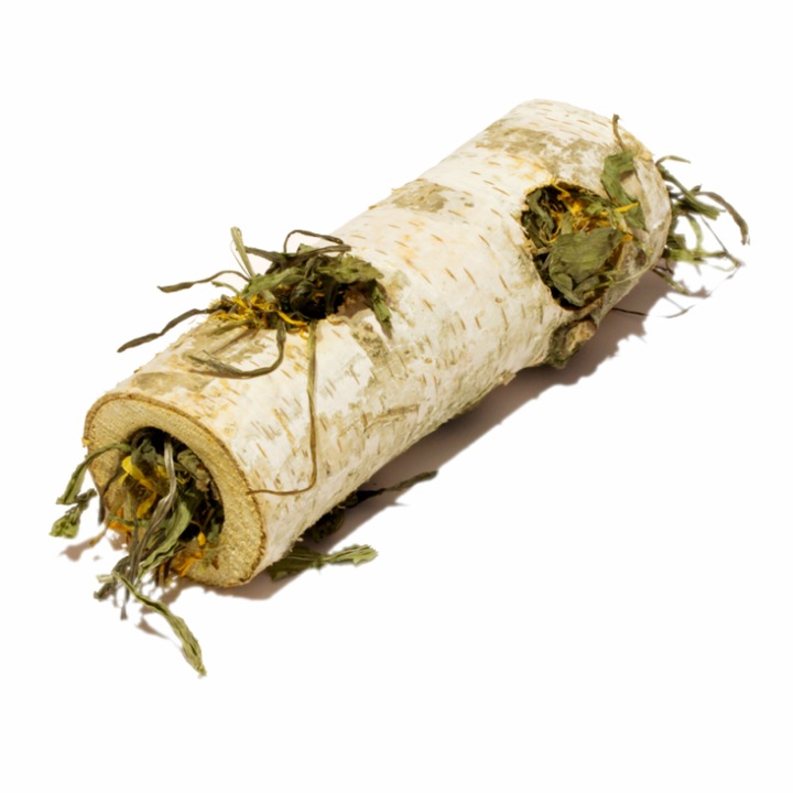 Tivo - Buturga din mesteacan cu ierburi pentru papagali, reutilizabil, 30x10cm