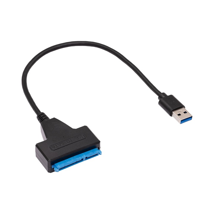 Adaptor SATA III 22-pin / USB 3.0, 30 cm, alimentare 5,5x2,1 mm