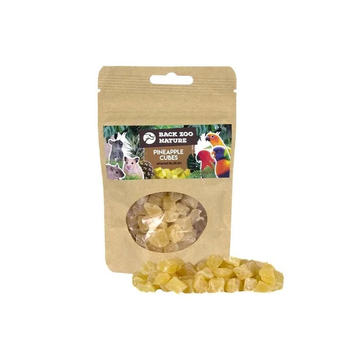 Zoo Nature - Cuburi de ananas uscat pentru papagali 250g