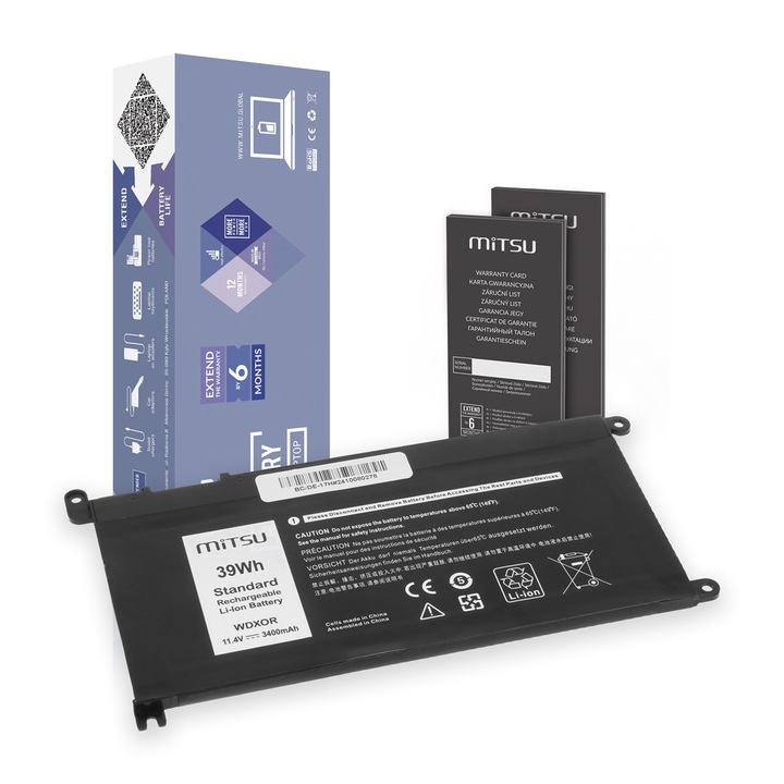 MITSU WDX0R P75F P62F P66F T2JX4 laptop akkumulátor, környezetbarát, 2200mAh