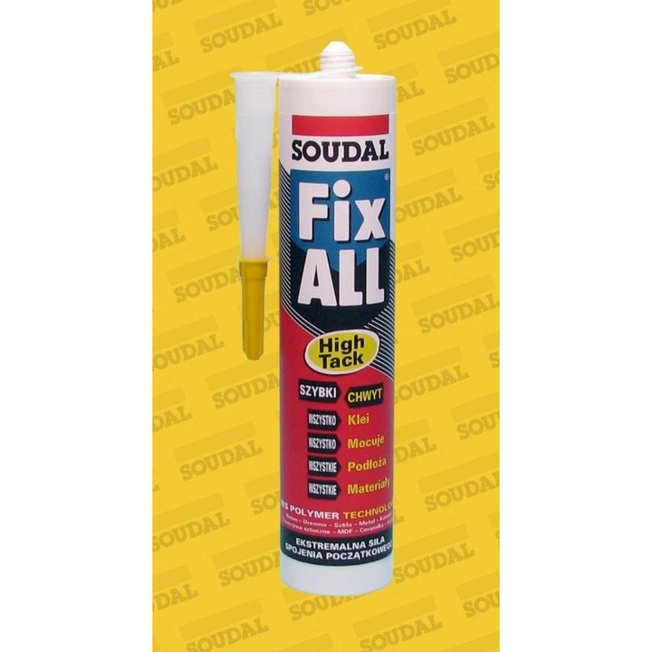 Adeziv-etansant hibrid Fix All High Tack, Soudal, 290 ml, alb