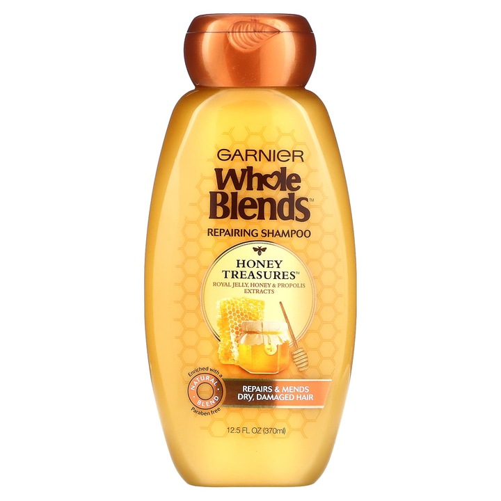 Регенериращ шампоан Honey Treasures, Garnier, Whole Blends, 370 мл
