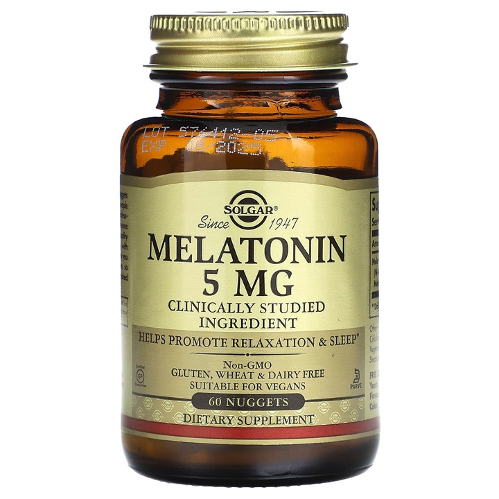 Melatonina, Solgar, 5 mg, 60 comprimate