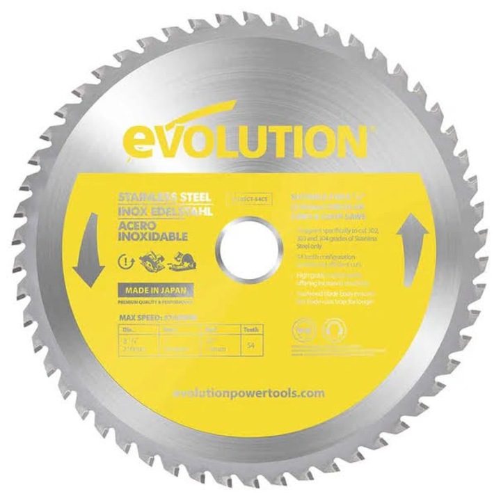 Pila TCT pentru taiere inox, Evolution, 210mm, 54z, set 1 buc.