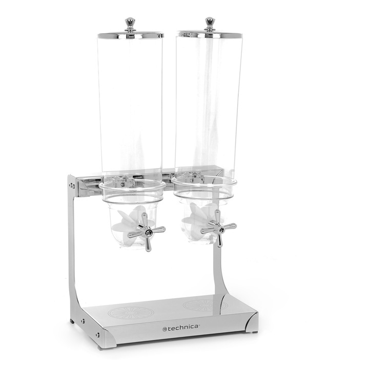 Dispenser pentru cereale, TECHNICA, dublu, 2x3l, inox