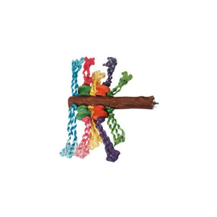 Jucarie pentru papagali mari Greenwood cactus cu accesorii colorate 25x3.7cm