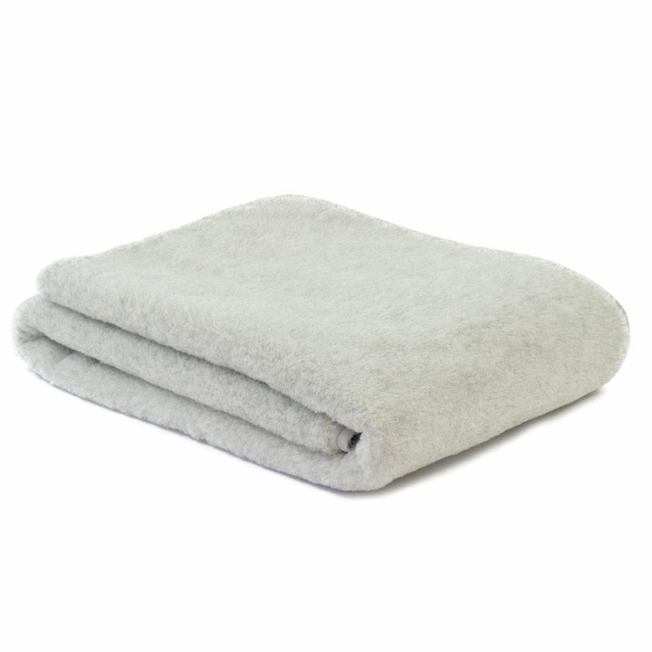 Cearceaf de pat Kampol, merynos, 90x200cm, gri, cu elastic