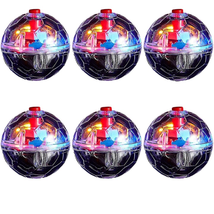 6 darabos interaktív LED labda szett macskáknak és kutyáknak, 3.4cm, többszínű
