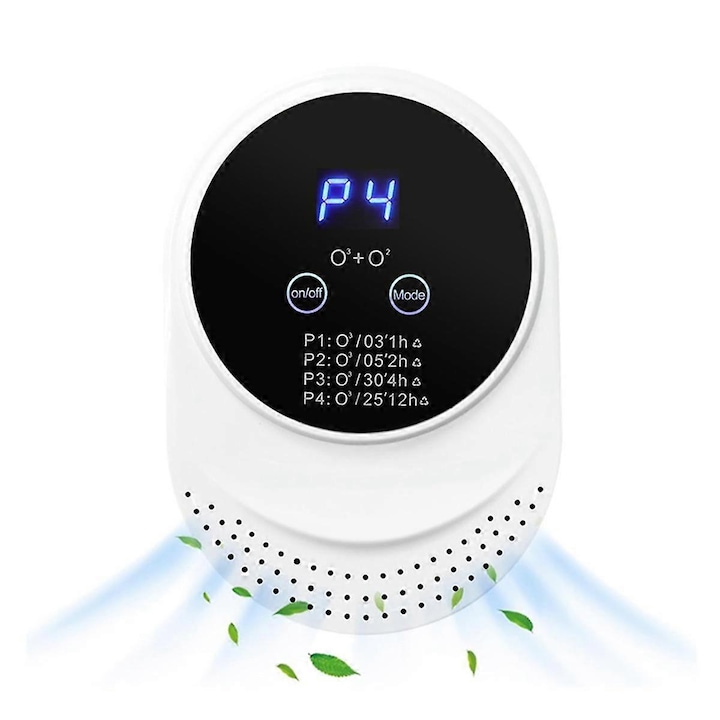 Purificator de Aer PureBreathe 360, Filtru HEPA, Sterilizare cu Raze UV si Carbune Activ, USB, Alb