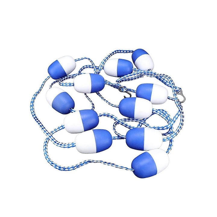 Предпазно въже за басейн, 5м, синьо и бяло