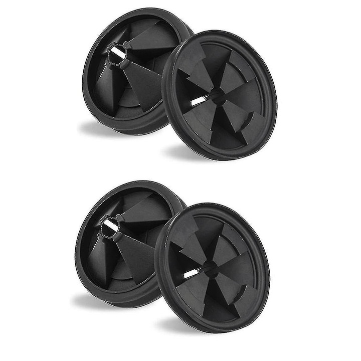 Set 4 inele antistropire pentru chiuveta, negru, 8.6cm