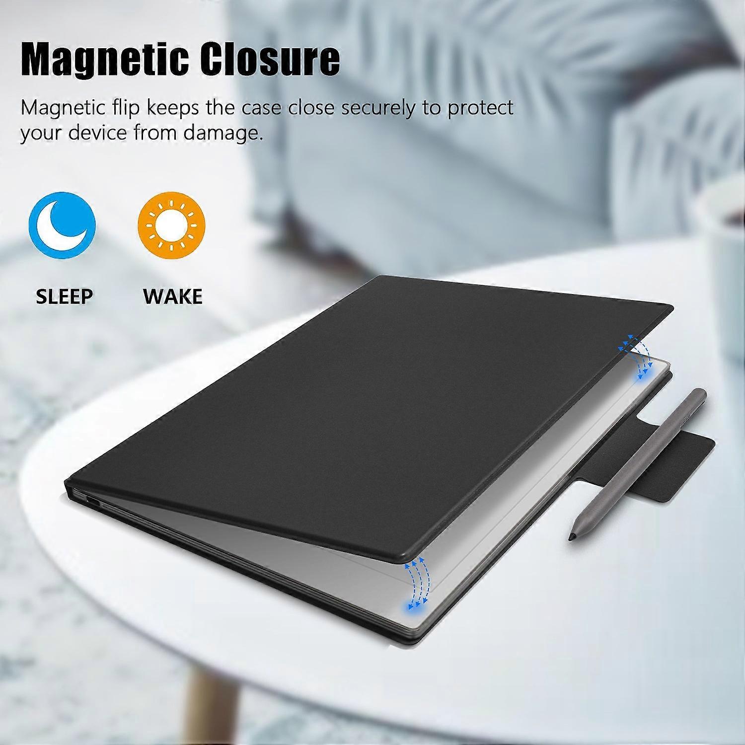 Husa tableta compatibila cu ReMarkable Paper Pro, material PC+PU, protectie completa, deschidere automata, gri