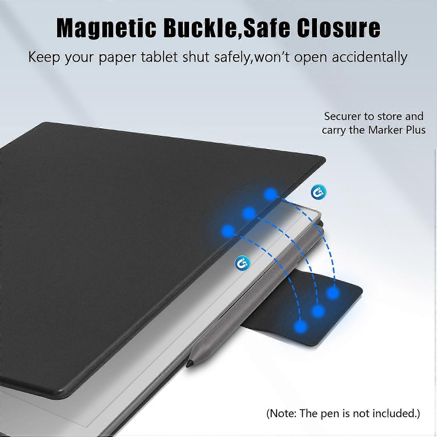 Husa tableta compatibila cu ReMarkable Paper Pro, material PC+PU, protectie completa, deschidere automata, gri