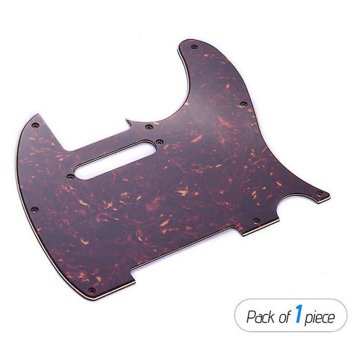 Pickguard pentru chitara electrica Telecaster, 3 straturi, culoare maro, dimensiuni 21.5x19x0.3cm, grosime 2.2mm