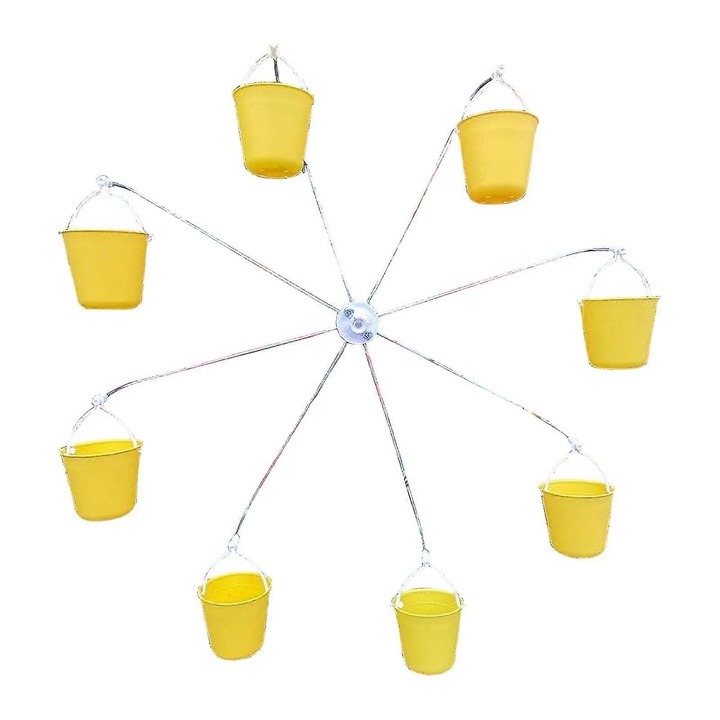 Hranitor pentru Pasari, Set 7 suporturi, 60cm, galben