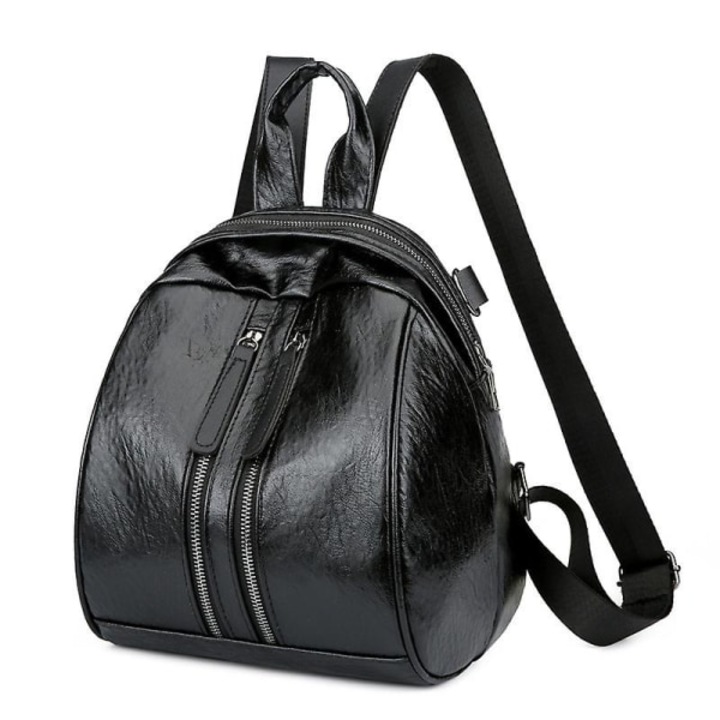 Rucsac mic pentru femei, piele ecologica, negru, 25x23cm