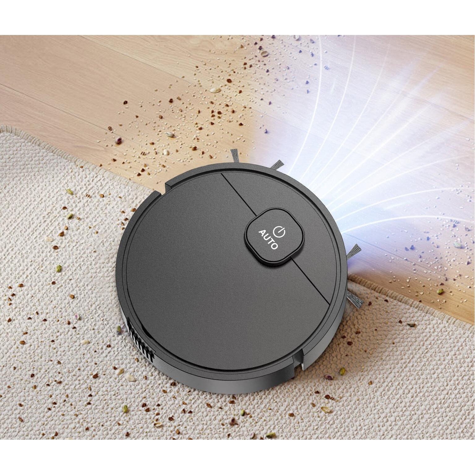Aspirator robot 3 in 1, 16x16x6cm, cu mop, incarcare automata, Wi-Fi/App, alb