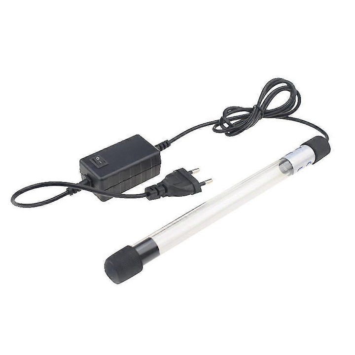 Lampa UV submersibila pentru sterilizarea apei in acvariu, 5W/7W/9W, 18cm/22cm, pentru curatarea apei in bazine si acvarii