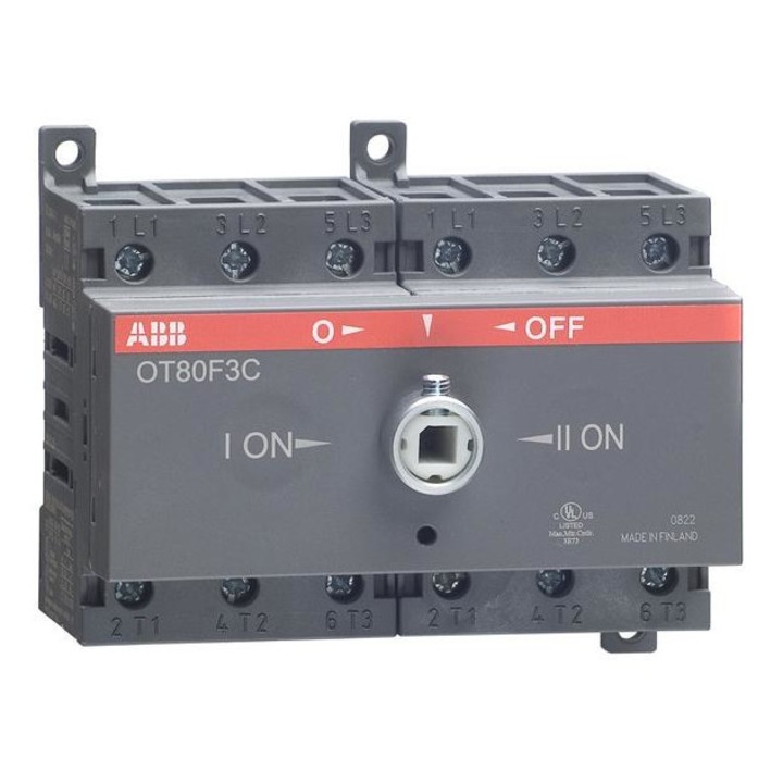 Intrerupator ABB OT63F3C 63A, 750V, 22kW, montaj frontal, tip plug-in