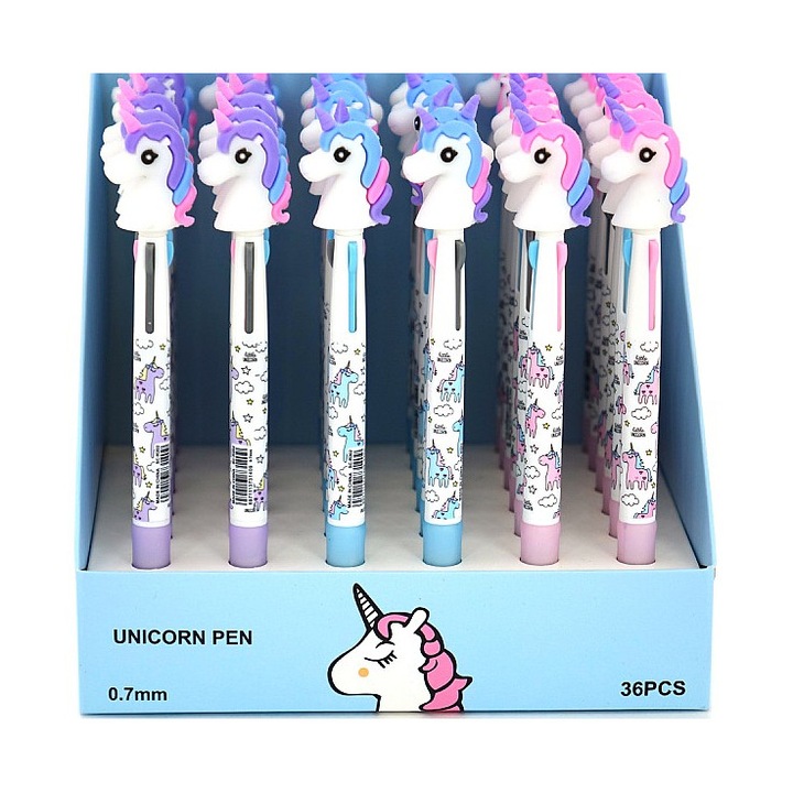 Set pixuri, Adar, 36 bucati, tema unicorn, 0.7 mm