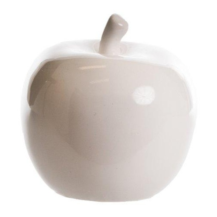 Mar decorativ din ceramica, Rojek-Dekor, 8cm, alb