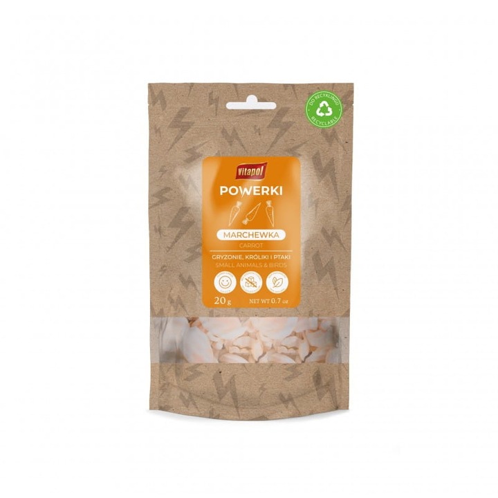 Morcov liofilizat Vitapol, natural, 20g, pentru papagali, rozatoare