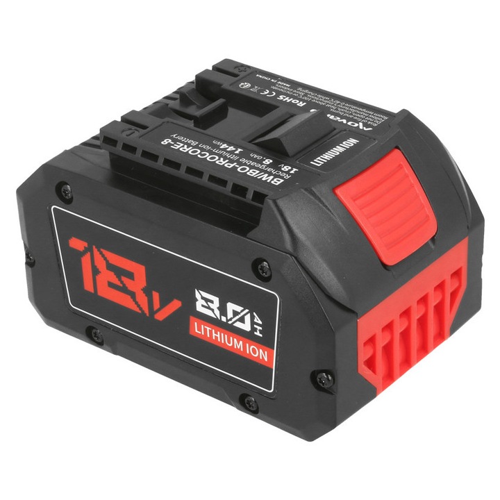 Baterie Movano, 18V, 8Ah, pentru scule electrice, indicator LED, negru