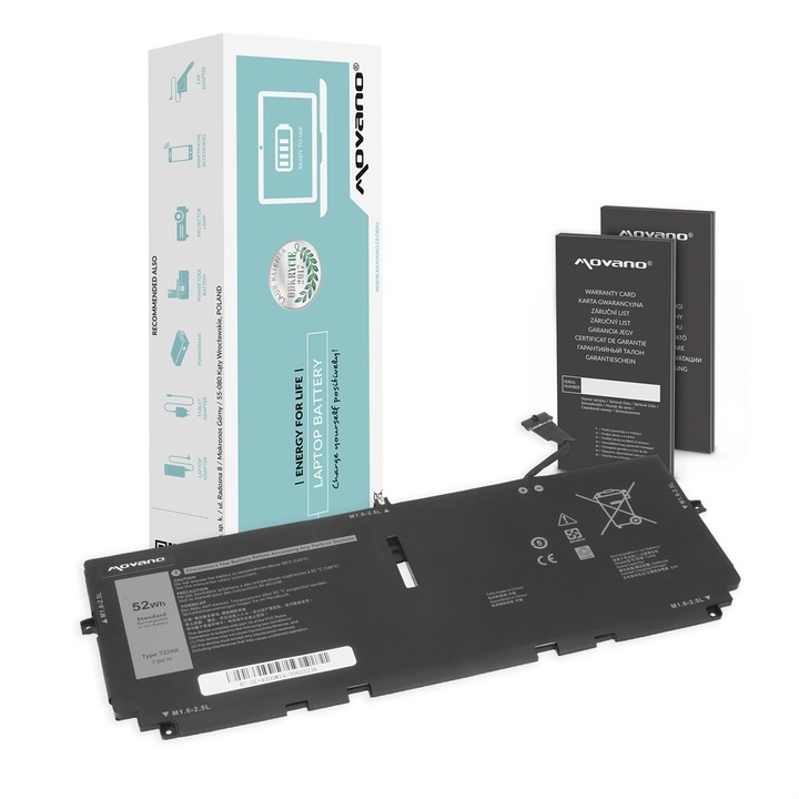 Baterie Movano 722KK pentru Dell XPS 13 9300 9310 9380 - 7.6V