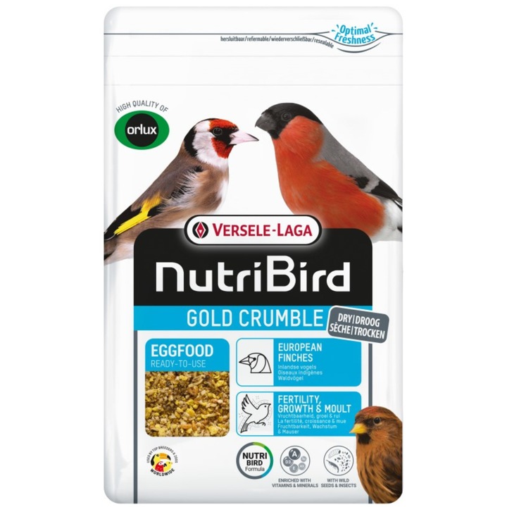 Versele Laga NutriBird Gold суха храна за европейски птици с яйца 800 г