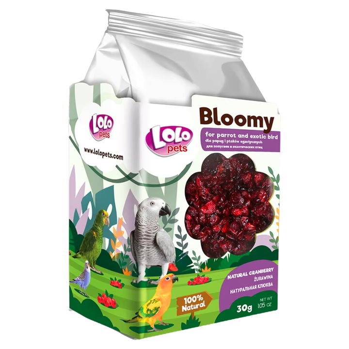LoLo Pets Hrana cremoasa cu merisoare pentru papagali si pasari exotice 30g