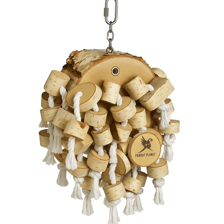 Играчка за птици, Parrot Planet, XXL, 4 кг, изработена от бреза, диаметър 20-22 см, височина 35 см