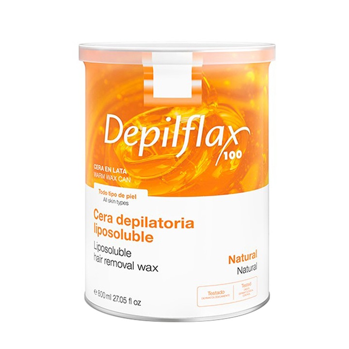 Ceara de epilare DEPILFLAX 100 naturala, 800 ml, pentru toate tipurile de piele
