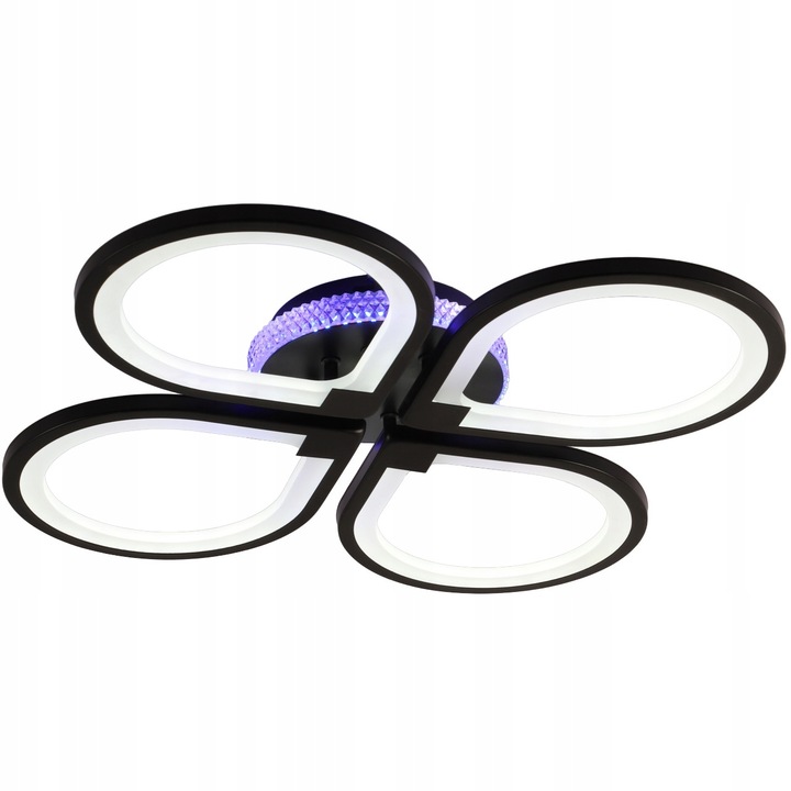 DeLux LED таванна лампа, модел MX0312-6, черна, 57x8 см, с дистанционно управление, 40W-80W