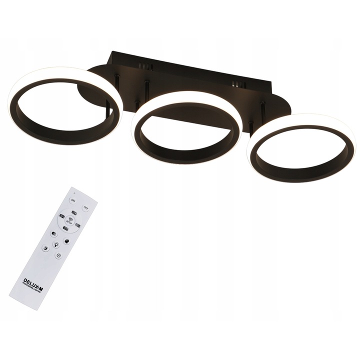 DeLux LED таванна лампа, 40x30x10см, черно/бяло, 22W-44W, елегантен дизайн