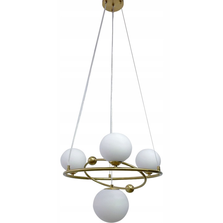 Lustra DeLux moderna, aurie, 52x175cm, reglabila, 3 surse G9+1 E14