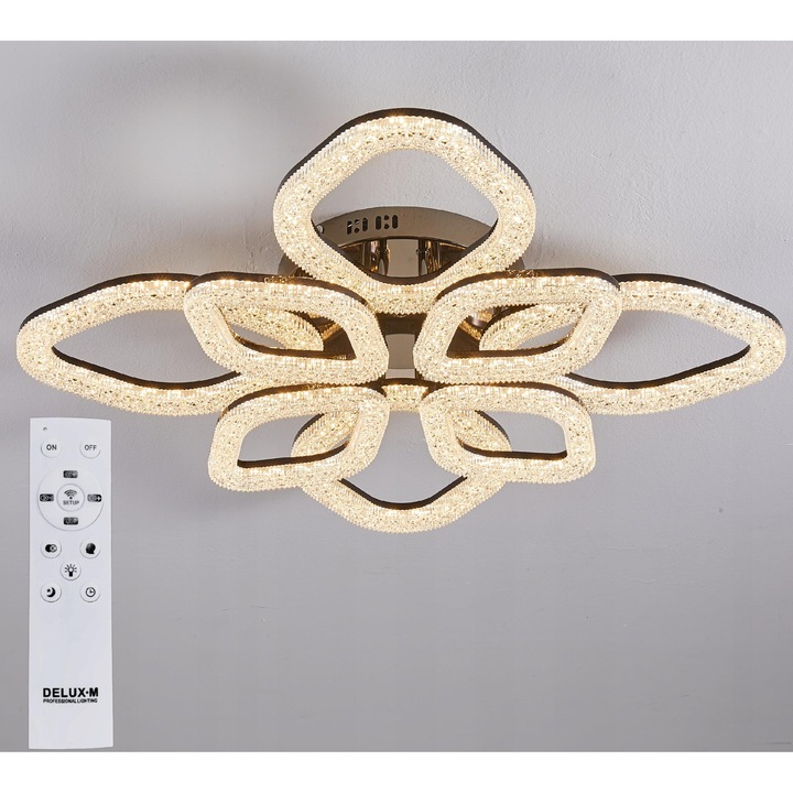 DeLux SX280-8BK LED таванна лампа, регулируема, черна, 57x40x14см