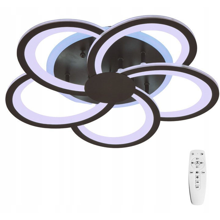 Lustra DeLux QW114-5BK LED, negru, 52x52x9cm