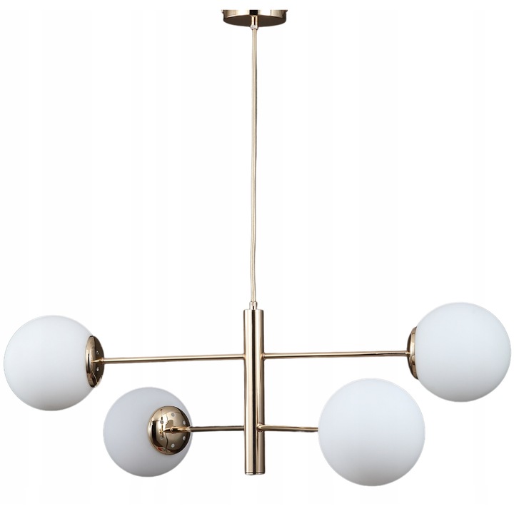 Lustra DeLux, moderna, 4 surse de lumina, aurie, 78x115cm