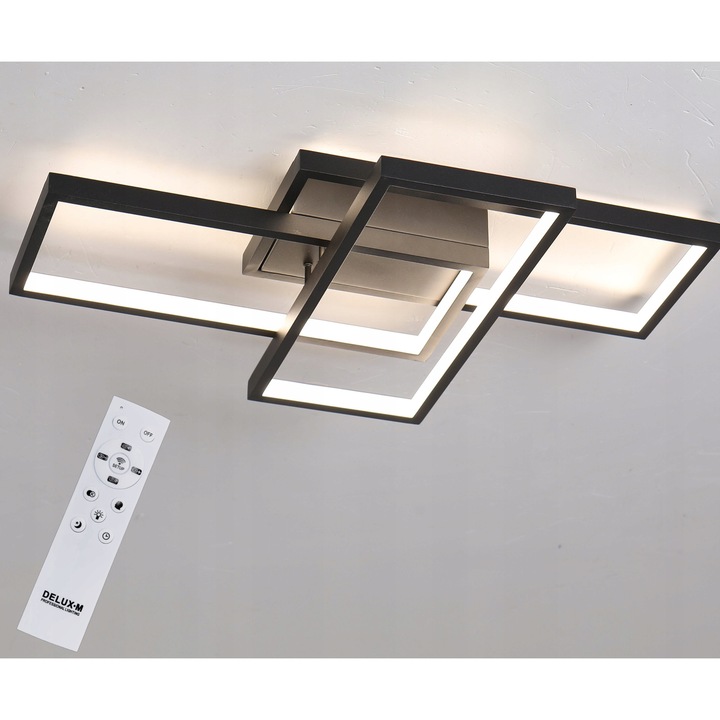 Плафониера DeLux, LED, черна, 56x37x8 см