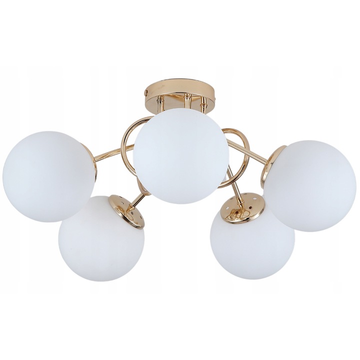 Lustra DeLux, moderna, aurie, 5 surse de lumina, 50x30cm