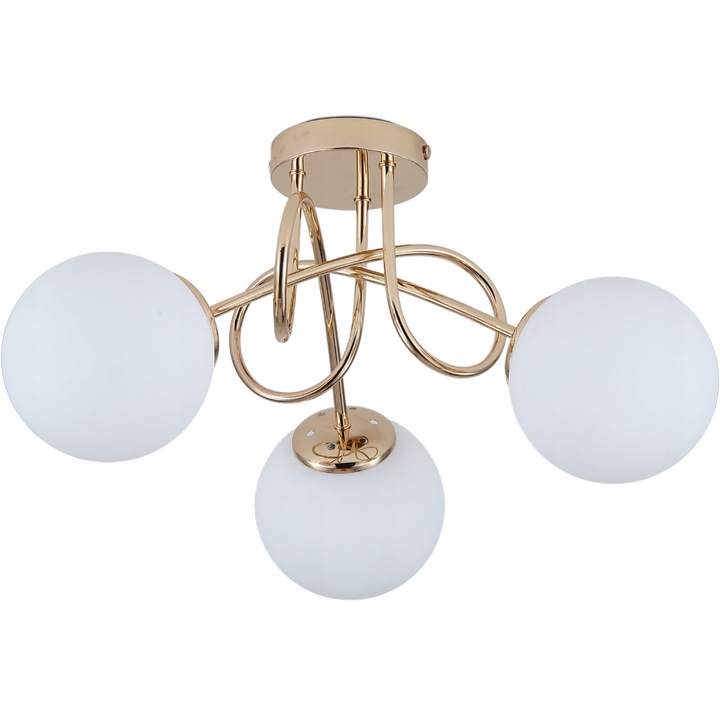 Lustra DeLux, design modern, auriu, 50x30cm, 3 surse de lumina E27