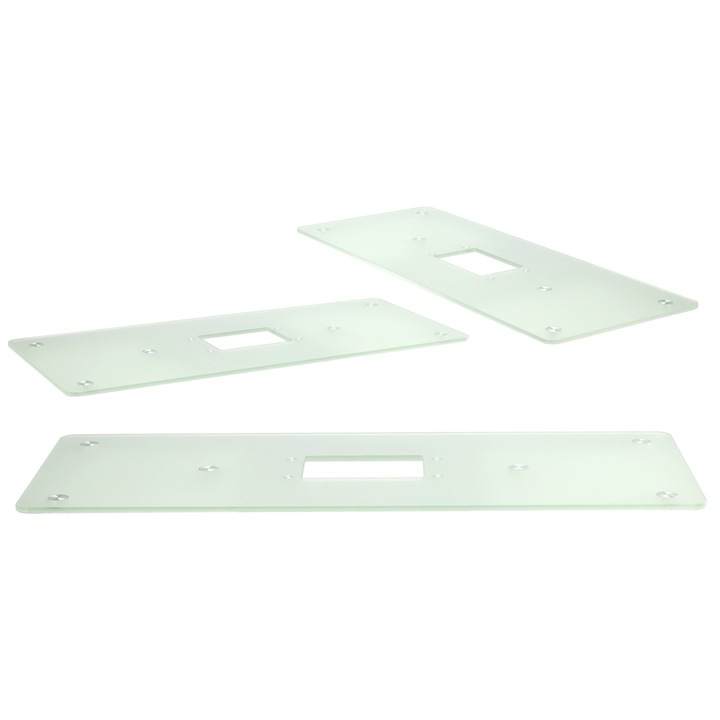 Blat de sticla pentru birou de manichiura si cosmetica, Calissimo, cu spatiu pentru un extractor