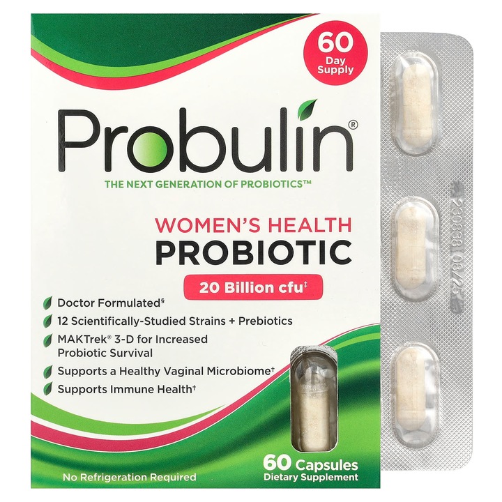 Supliment, Probulin, probiotic pentru sanatatea femeilor, 20 de miliarde CFU, 60 de capsule